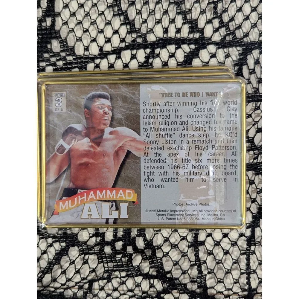 Muhammad Ali Metallic Impressions Embossed Metal Card Set w/ Tin | NIB | 1995 - Picture 13 of 16